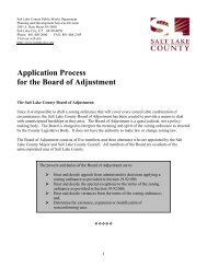 Board of Adjustment - Planning and Development - Salt Lake County