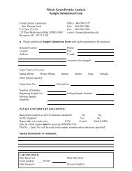 Sample Submission Form - Whole Grain Protein Analysis