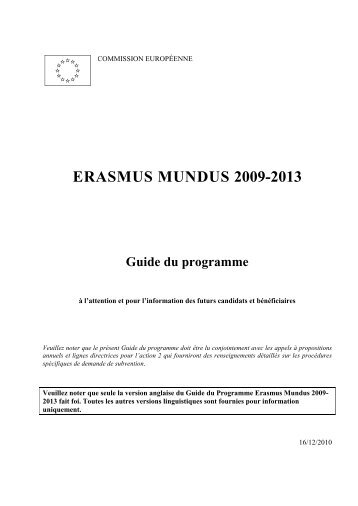 Guide de Erasmus Mundus - EACEA - Europa