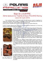 Baja de LOUERRE, - Club Polaris France