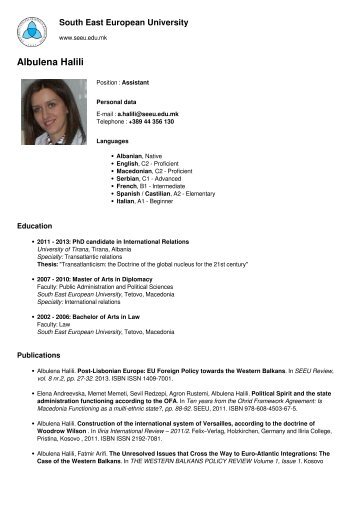 Profile: Albulena Halili - South East European University