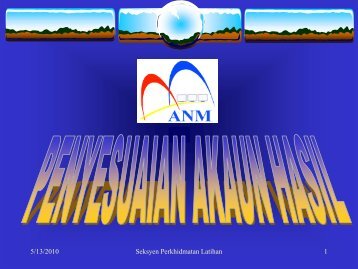 penyata penyesuaian akaun hasil pada akhir bulan - NRE