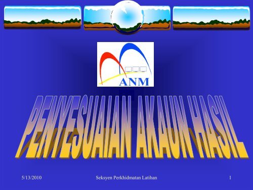 penyata penyesuaian akaun hasil pada akhir bulan - NRE