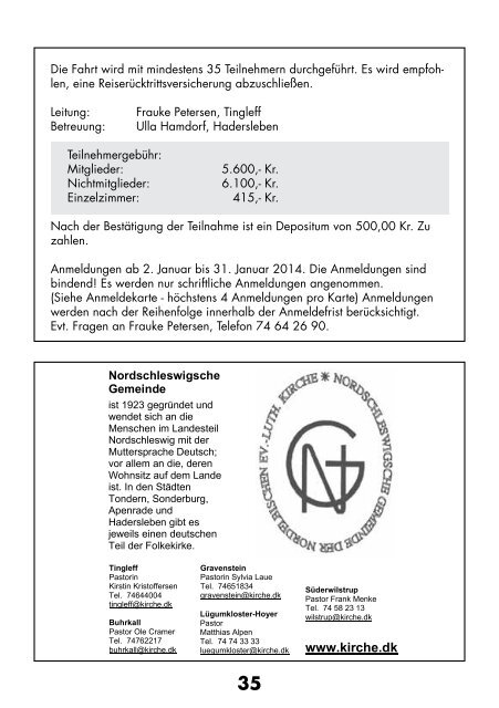 Das Programmheft 2014 - Sozialdienst Nordschleswig