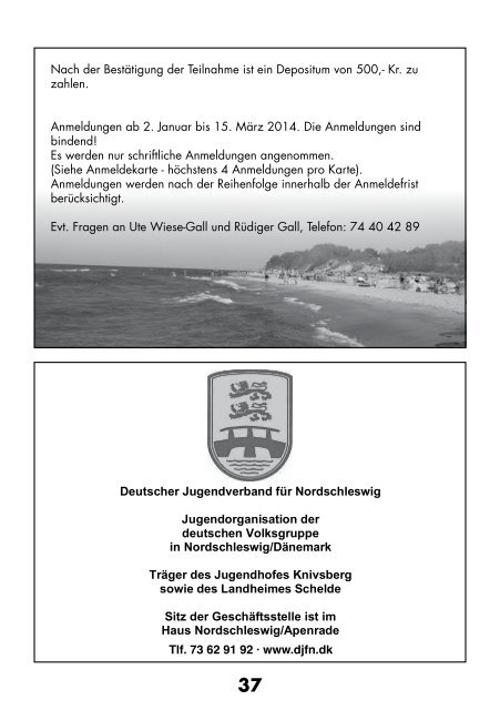 Das Programmheft 2014 - Sozialdienst Nordschleswig