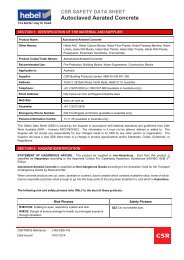 Hebel Autoclaved Aerated Concrete MSDS - CSR