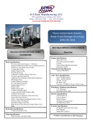 E-Z Pack Manufacturing, LLC Please contact ... - EZ Pack Trucks
