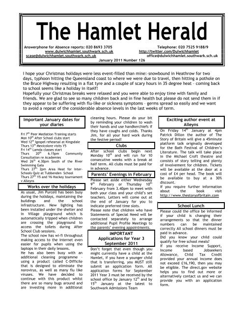 The Hamlet Herald - Dulwich Hamlet Junior School