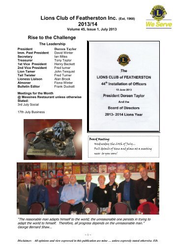 Bulletin - Lions Clubs New Zealand