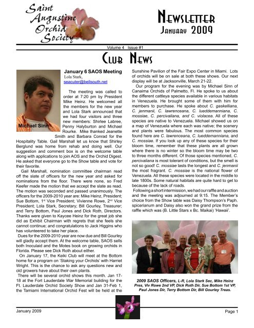 Newsletter - St. Augustine Orchid Society