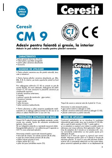 Ceresit cm9 pdf - Dedeman