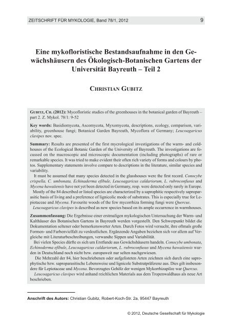 Teil 2 - Ã–kologisch-Botanischer Garten - UniversitÃ¤t Bayreuth