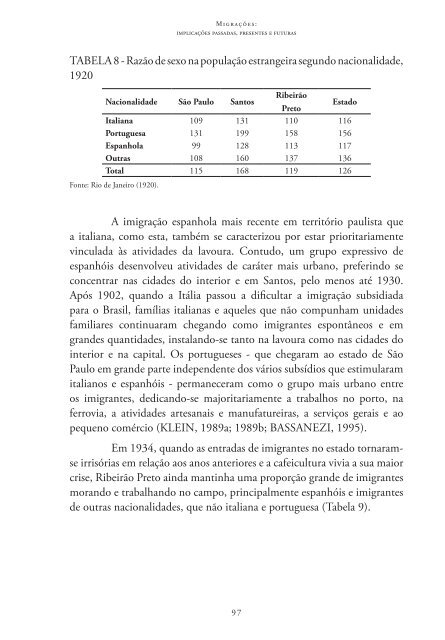 Migrações: Implicações Passadas, Presentes E - Unesp