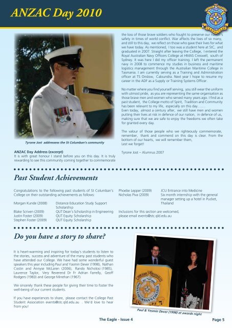 Past Students Newsletter Edition 4 - St Columban's College