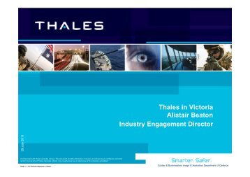 Thales in Victoria Alistair Beaton Industry Engagement Director