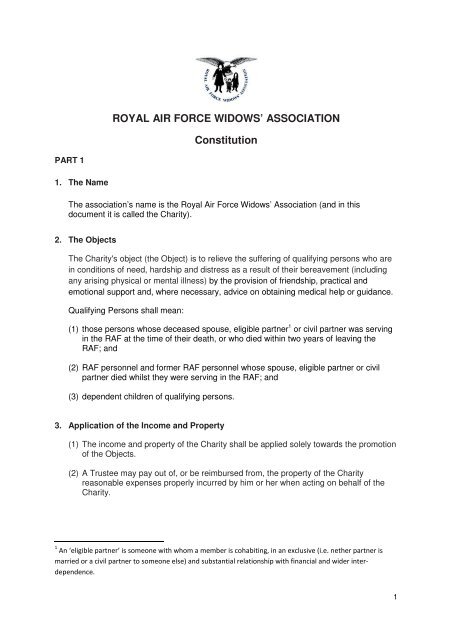 constitution (PDF 98KB) - RAF Benevolent Fund
