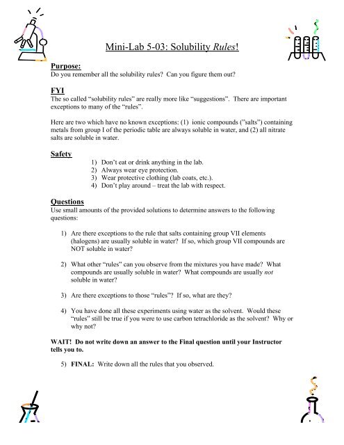 Minilab 5 03 Solubility Rules Mini Labs Org