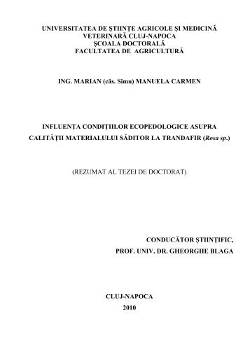 CAPITOLUL I - USAMV Cluj-Napoca