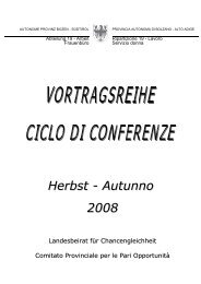 Vortragsreihe Herbst 2008 - Provincia Autonoma di Bolzano