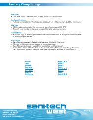 Stainless Steel Sanitary Clamp Fittings - Sani-Tech West