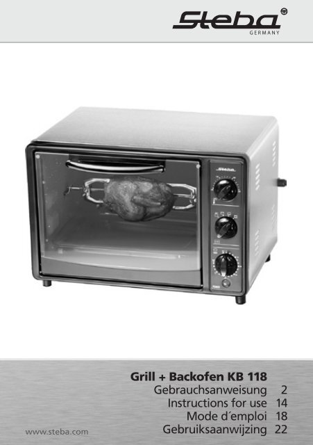 Grill Backofen KB 118 Gebrauchsanweisung 2 Instructions ... - Steba