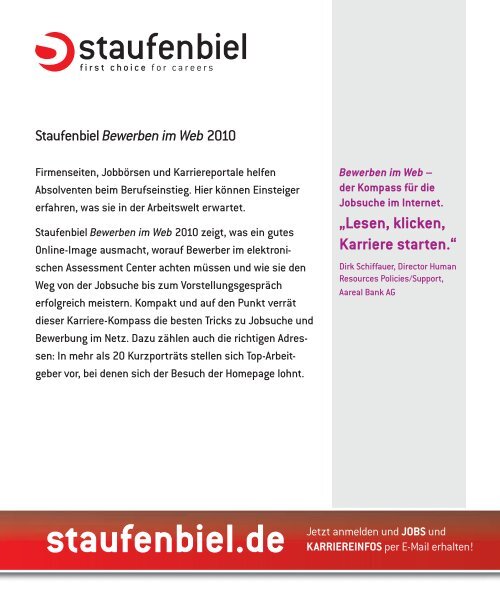 Bewerben im Web - Staufenbiel.de