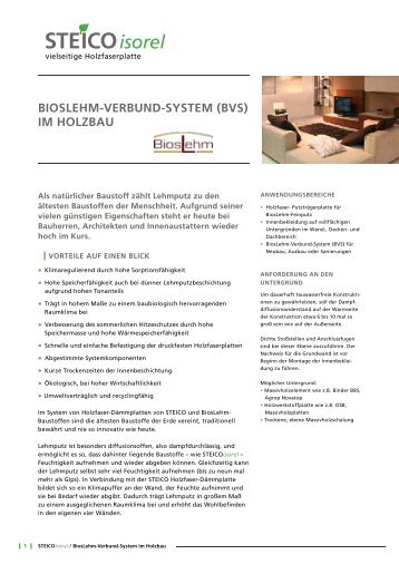 BiosLehm-VerBund-system (BVs) im hoLzBau - Steico