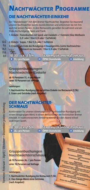 NACHTWÃ„CHTER PROGRAMME - StattReisen Bremen