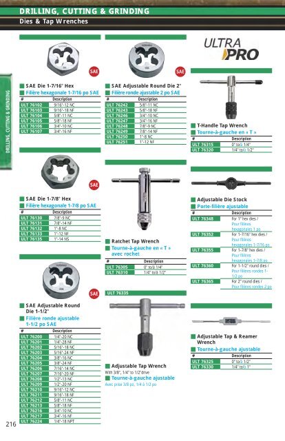 Drilling, Cutting & Grinding PerÃ§age, dÃ©coupage ... - NAPA Auto Parts