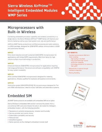 Microprocessors with Built-in Wireless Embedded SIM Sierra ...