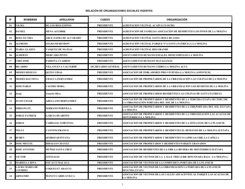 Padron Electoral Elecciones del CCLD 24.11.2010