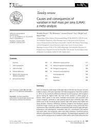 Causes and consequences of variation in LMA: a meta-analysis