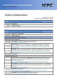 TECHNICAL PROGRAM SCHEDULE - ICPC