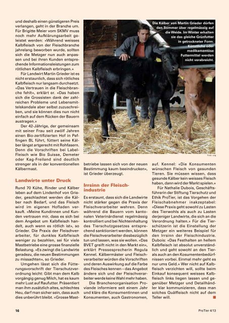 Heft 4 / 2013 - Tierschutz: Pro Tier