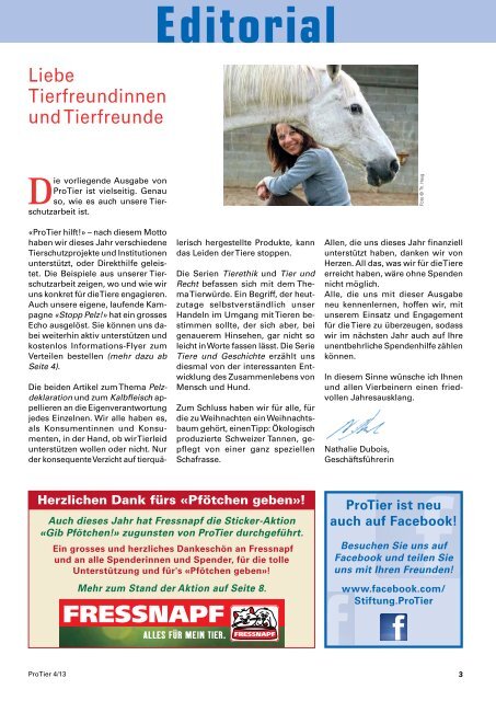 Heft 4 / 2013 - Tierschutz: Pro Tier