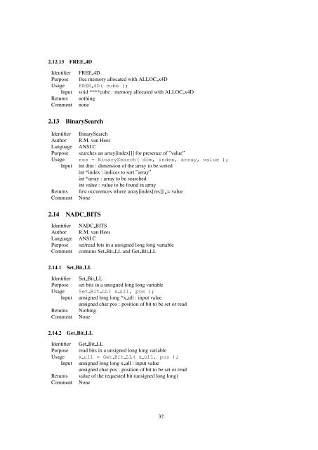 Reference Manual of the nadc-tools API and Libraries - SRON