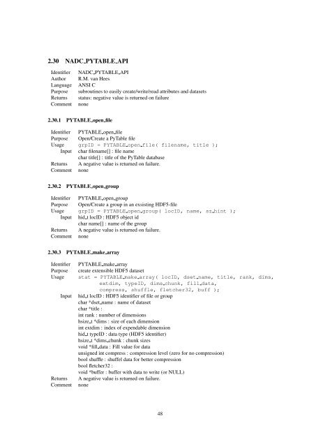 Reference Manual of the nadc-tools API and Libraries - SRON