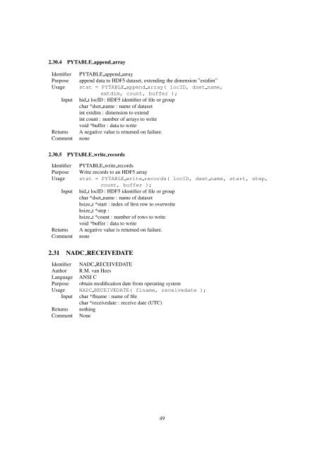 Reference Manual of the nadc-tools API and Libraries - SRON