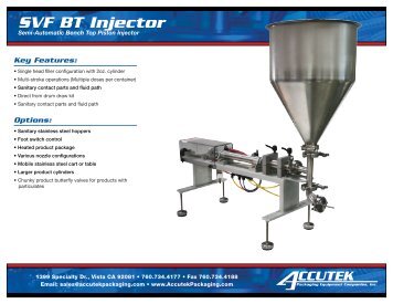 SVF BT Injector - Accutek Packaging Equipment