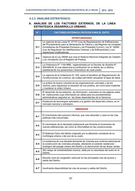 plan estrategico institucional 2012 - 2016 alcalde - Municipalidad de ...