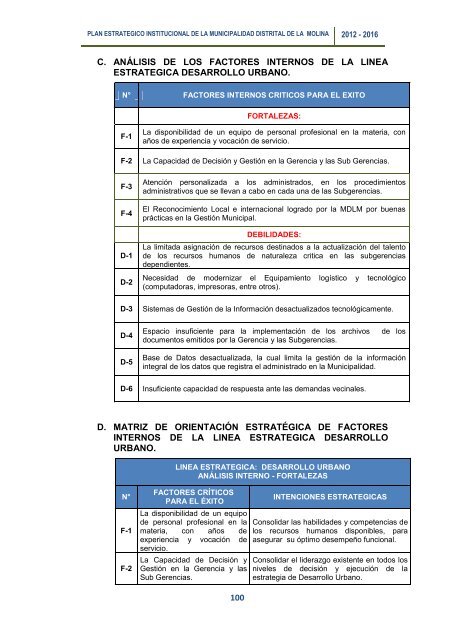 plan estrategico institucional 2012 - 2016 alcalde - Municipalidad de ...