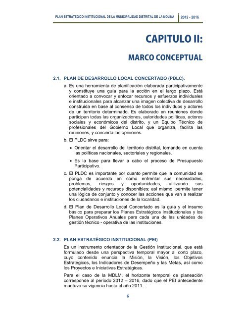 plan estrategico institucional 2012 - 2016 alcalde - Municipalidad de ...