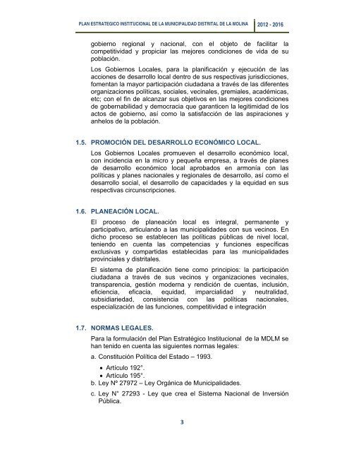 plan estrategico institucional 2012 - 2016 alcalde - Municipalidad de ...