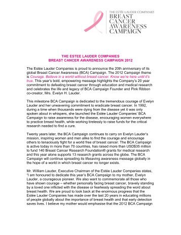 the estee lauder companies breast cancer awareness campaign