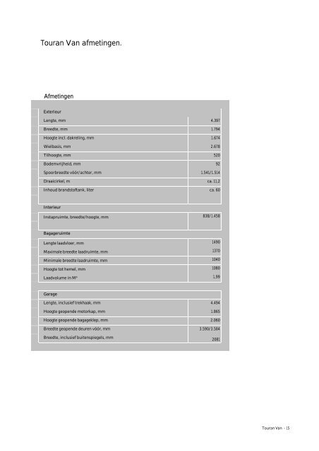 Prijslijst VW Bedrijfswagens Touran Van per 06-05-2011 ... - Fleetwise