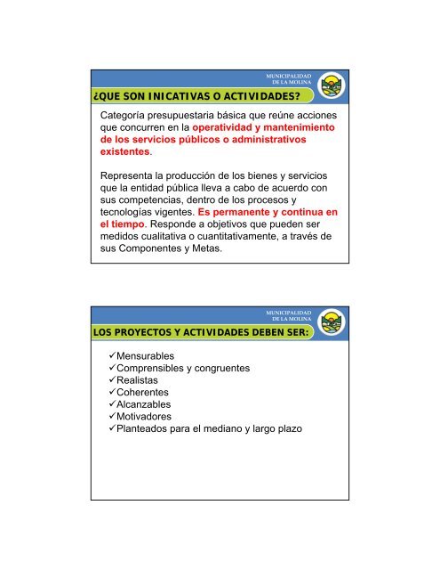 objetivos estrategicos - Municipalidad de La Molina