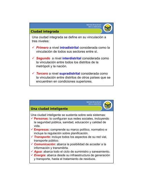 objetivos estrategicos - Municipalidad de La Molina