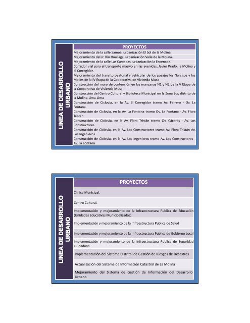 objetivos estrategicos - Municipalidad de La Molina