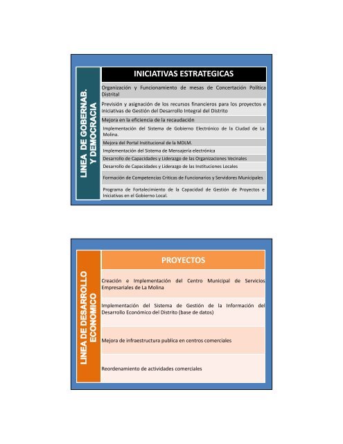 objetivos estrategicos - Municipalidad de La Molina