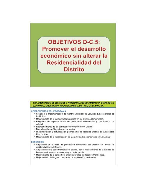 objetivos estrategicos - Municipalidad de La Molina